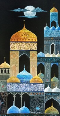 Javed Qamar, 8 x 16 inch, Mixed Media On Paper, Cityscape Painting, AC-JQ-271